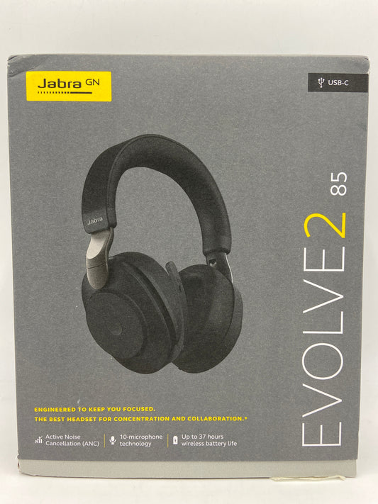 New Jabra Evolve2 85 Wireless Over-Ear Bluetooth Headphones Black