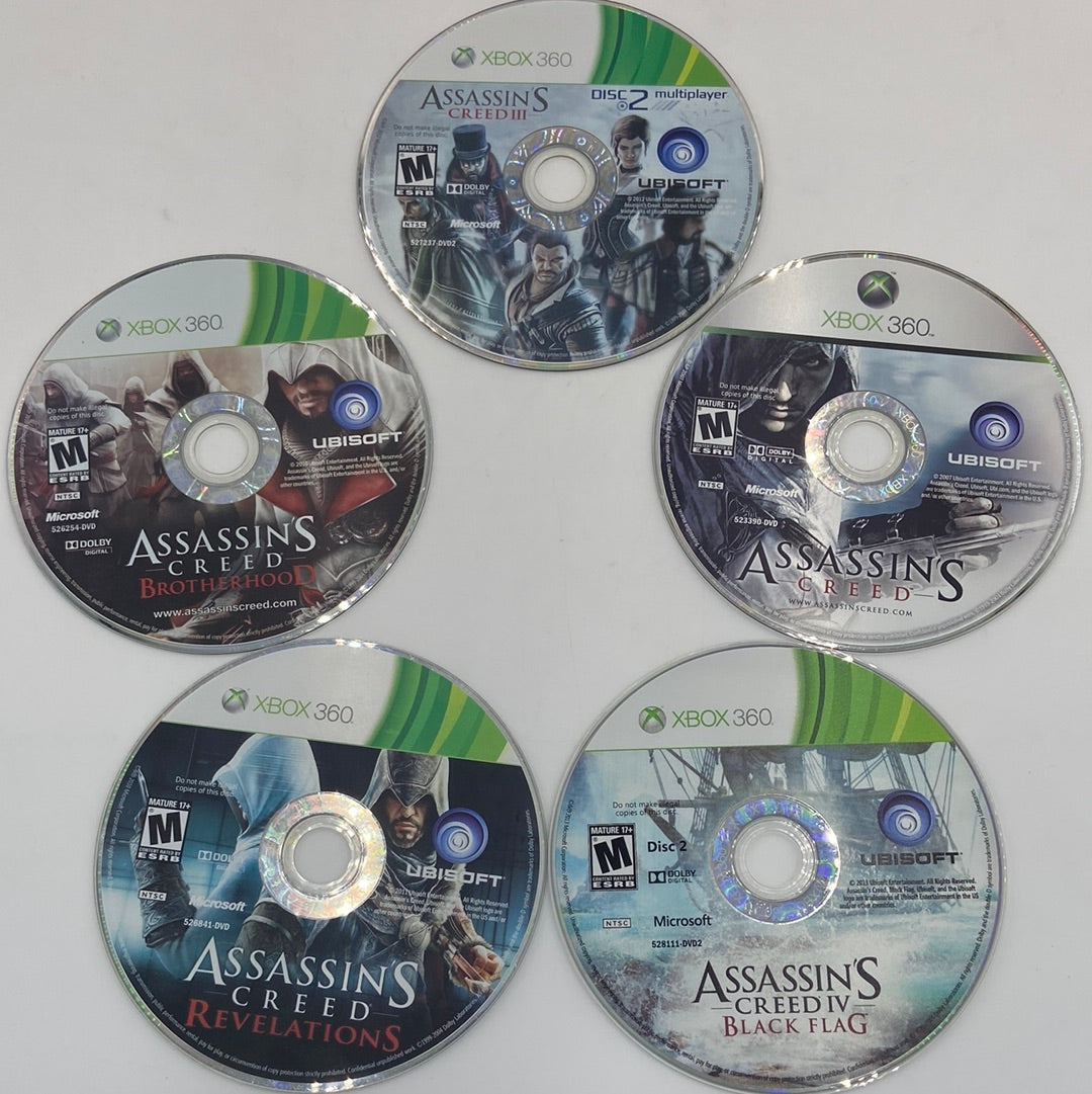 Lot of Assassins Creed Games 5 Microsoft Xbox 360 Disc Only