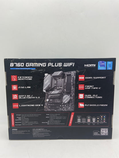 New Open Box MSi B760 Gaming Plus WiFi Motherboard