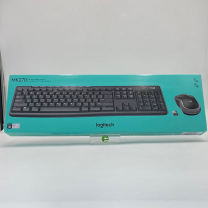 New Logitech Full Size Wireless Combo Wireless Keyboard and Mouse MK270