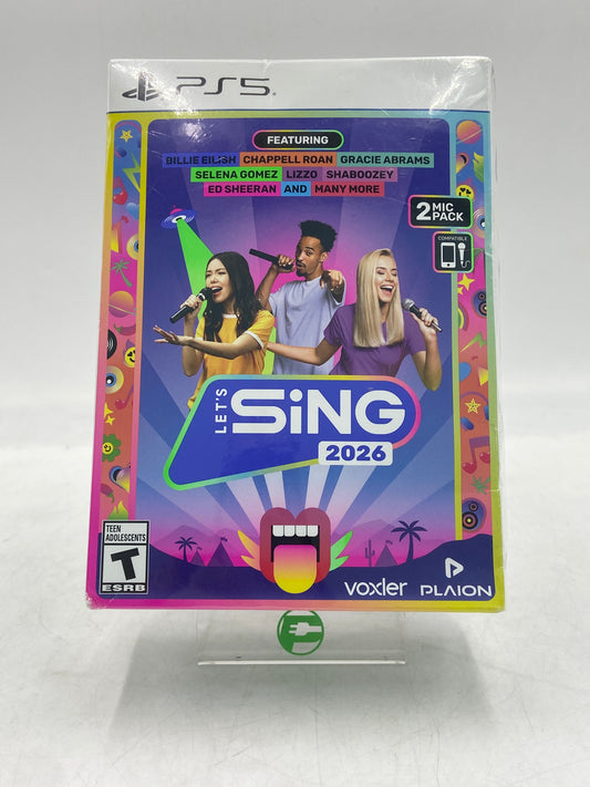 New Let's Sing 2026 (Sony PlayStation 5 PS5, 2025) 2 Mic Pack