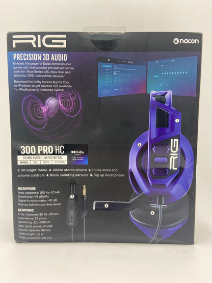 New RIG 300 PRO HC 3D AUDIO GAMING HEADSET 10-1531-01 COSMIC PURPLE