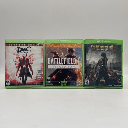 Lot of 3 Microsoft Xbox One Battlefield 1 Devil May Cry Deadrising 3