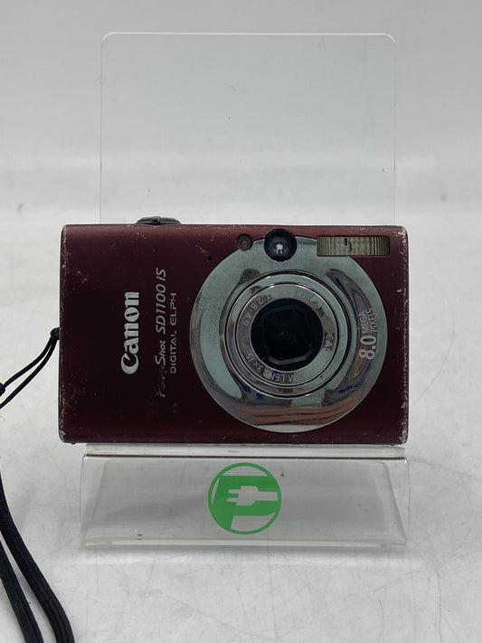 Broken Canon PowerShot SD1100 IS 8.0MP Compact Camera Lens is Broken Image on screen is Green
