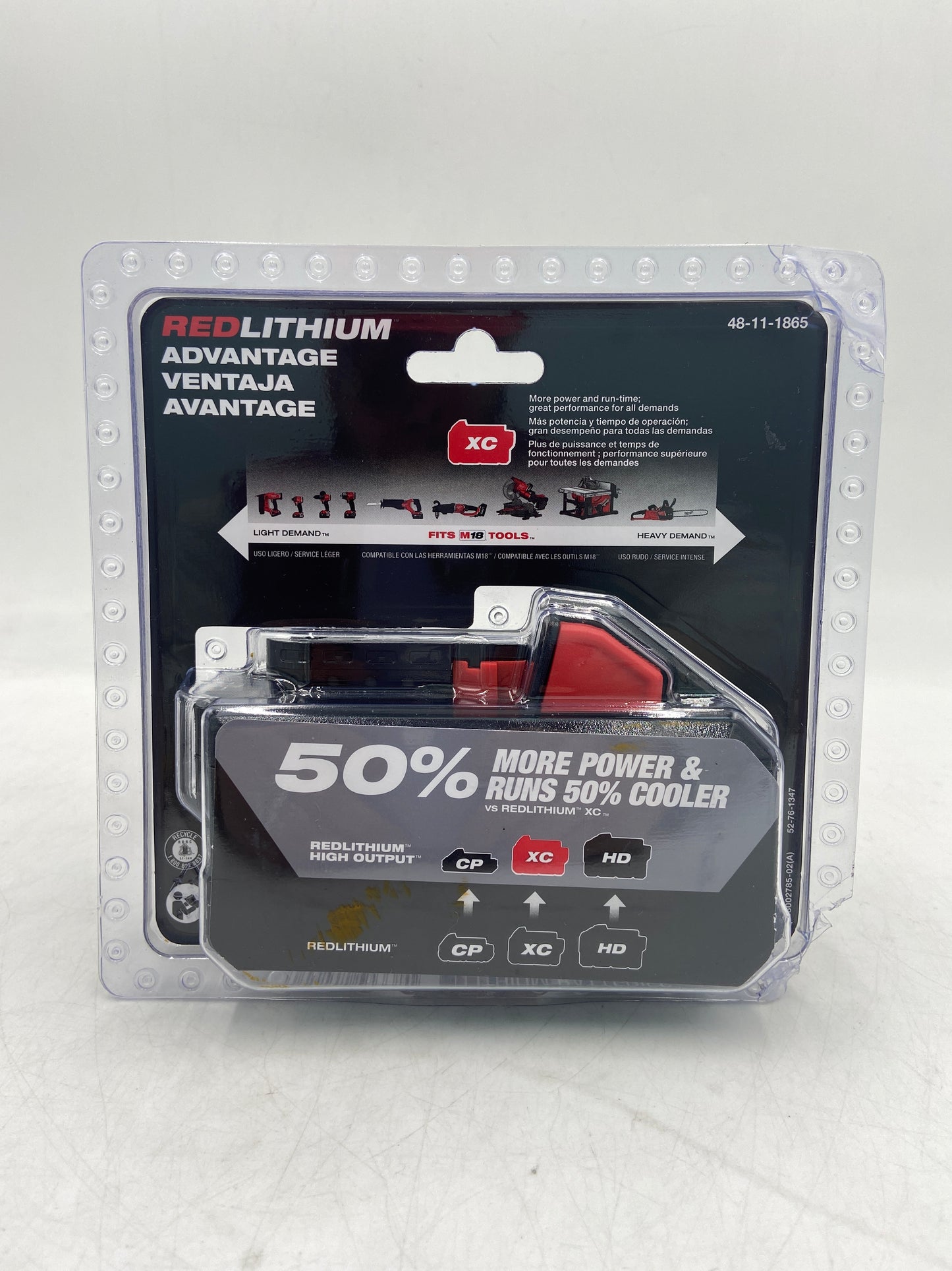 New Milwaukee 48-11-1865 M18 18V Red Lithium XC6.0 Rechargeable Power Tool Battery