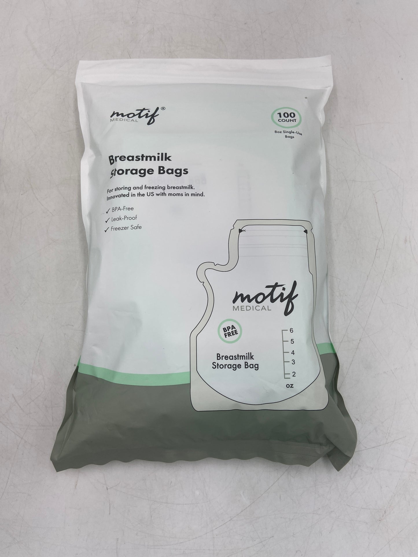 New Motif Medical LOT OF 4 Breast Milk Storage Bag 100 Count 8oz (400 Bags Total) AAC0008-06