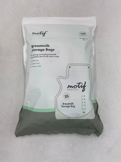 New Motif Medical LOT OF 4 Breast Milk Storage Bag 100 Count 8oz (400 Bags Total) AAC0008-06