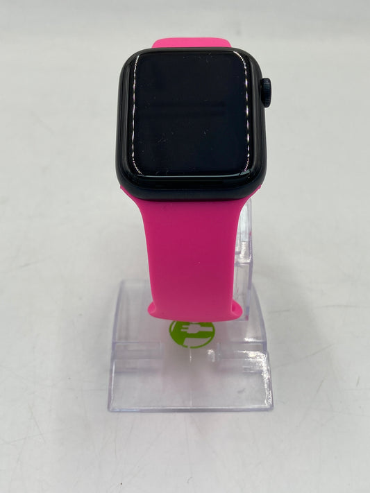 Factory Unlocked Apple Watch SE 2nd Gen 44MM Black Aluminum Pink Sport BandA2727