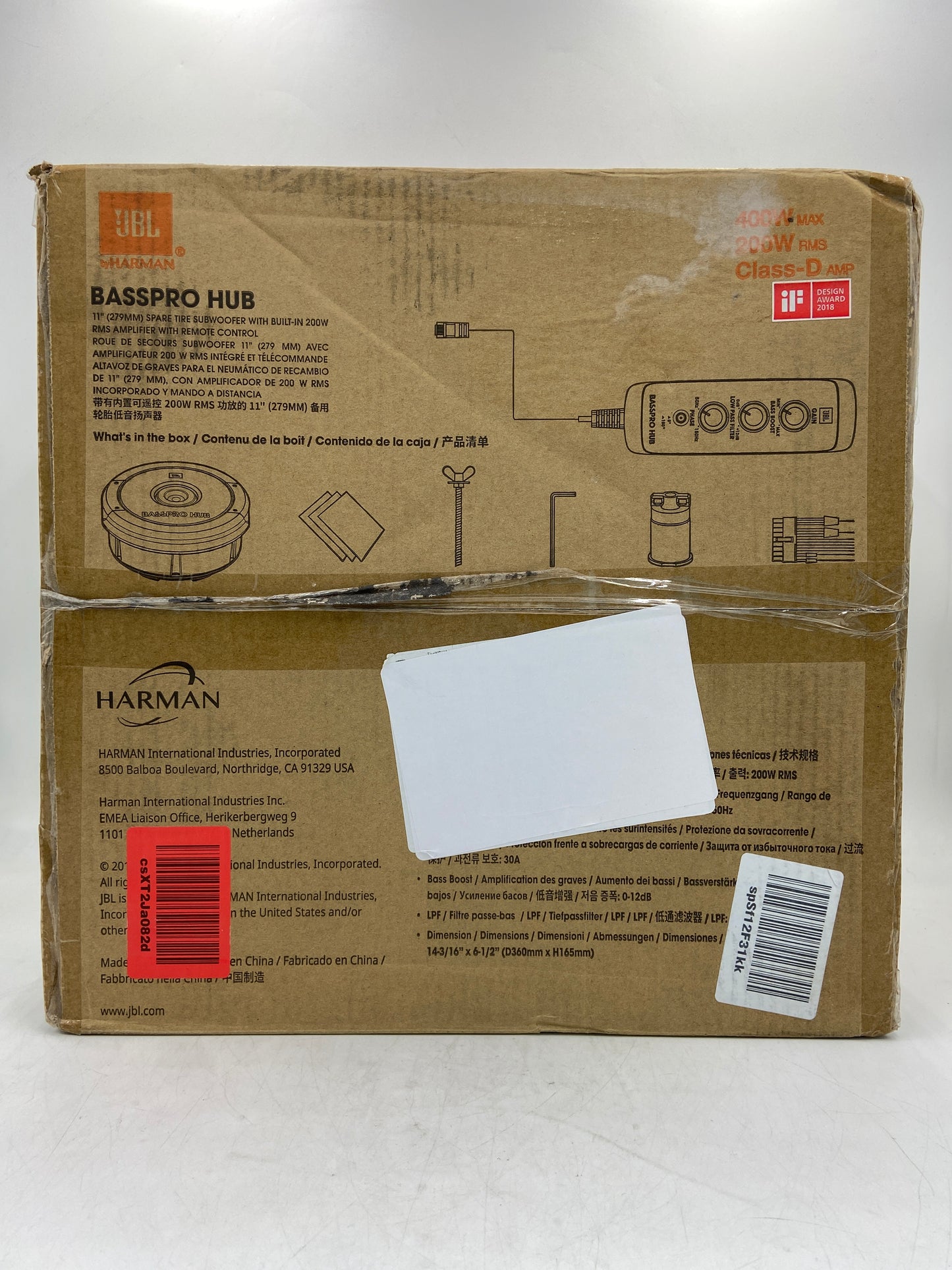 New JBL BASSPRO HUB 11" Spare Tire Subwoofer