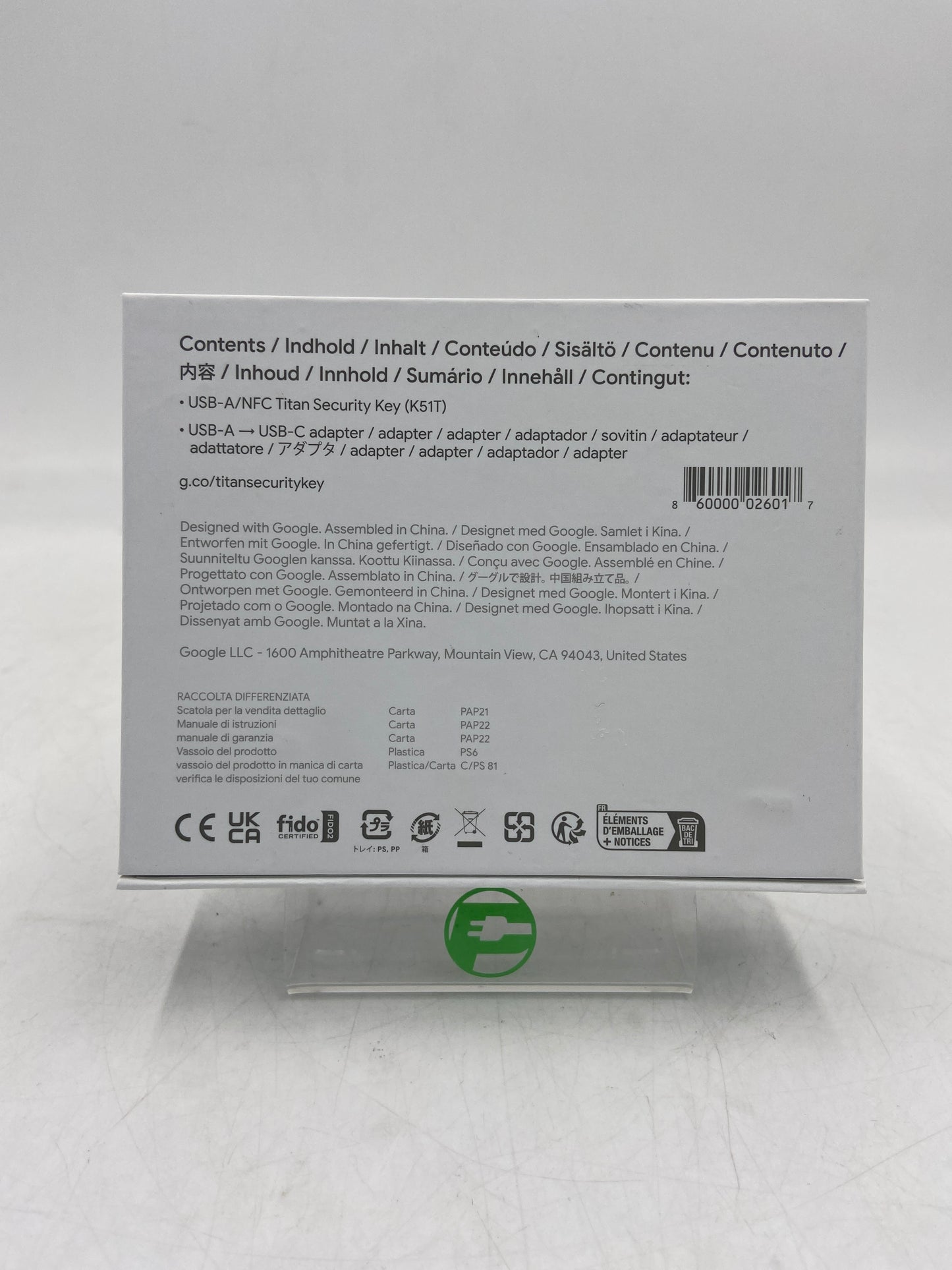 New Open Box Google Google Cloud Titan Security Key Security Key K51T T2