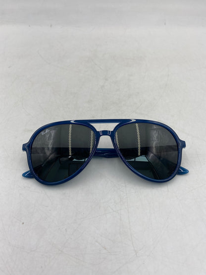 New Ray-Ban Navy Blue Transparent Frame Black Lens Aviator Sunglasses RB4376