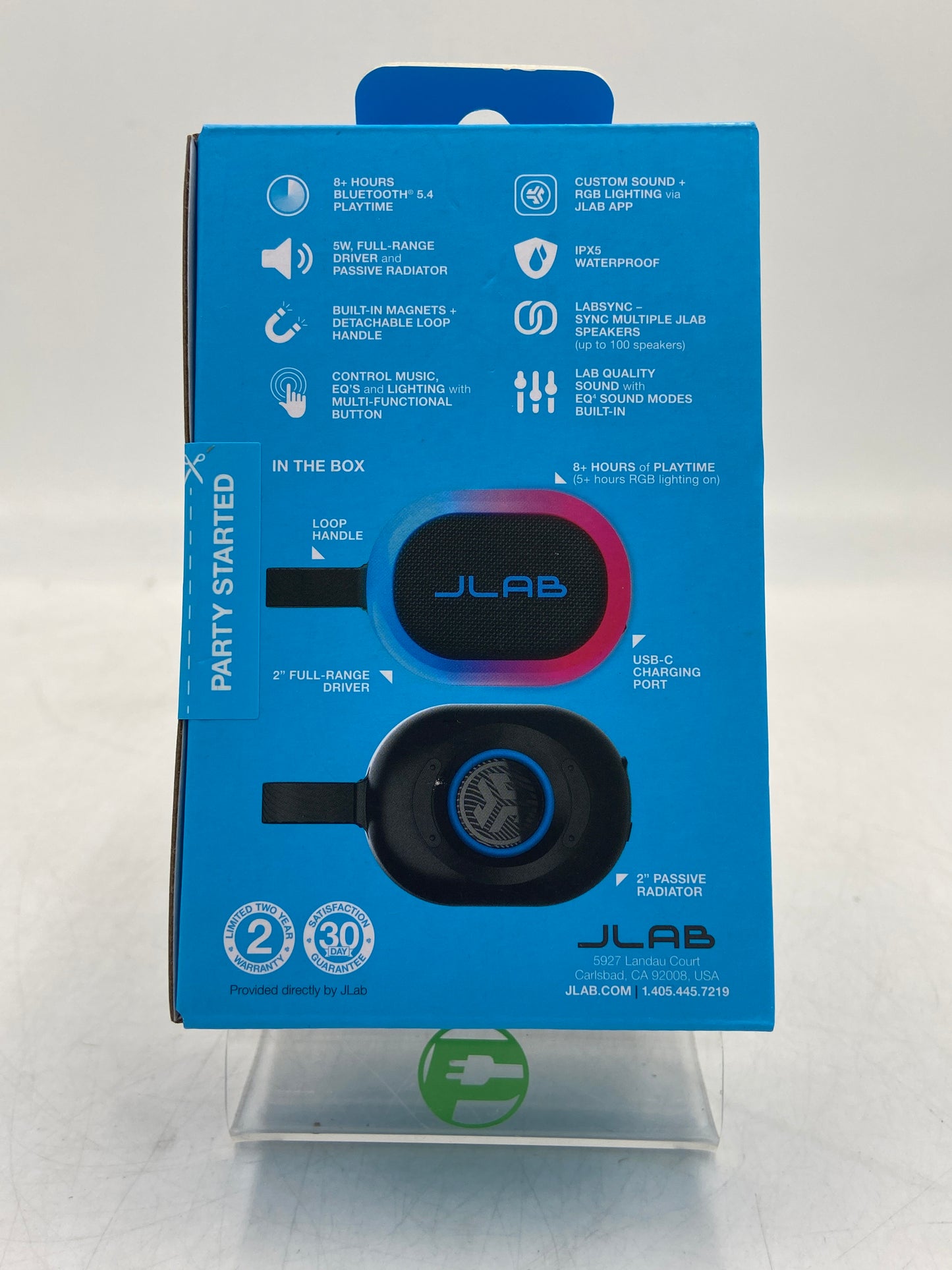 New JLAB POP PARTY (Black) Ultra-Portable Wireless Speaker SBPOPRBLK123