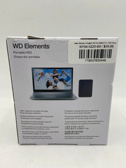 New Western Digital WD ELEMENTS 1TB Portable HDD