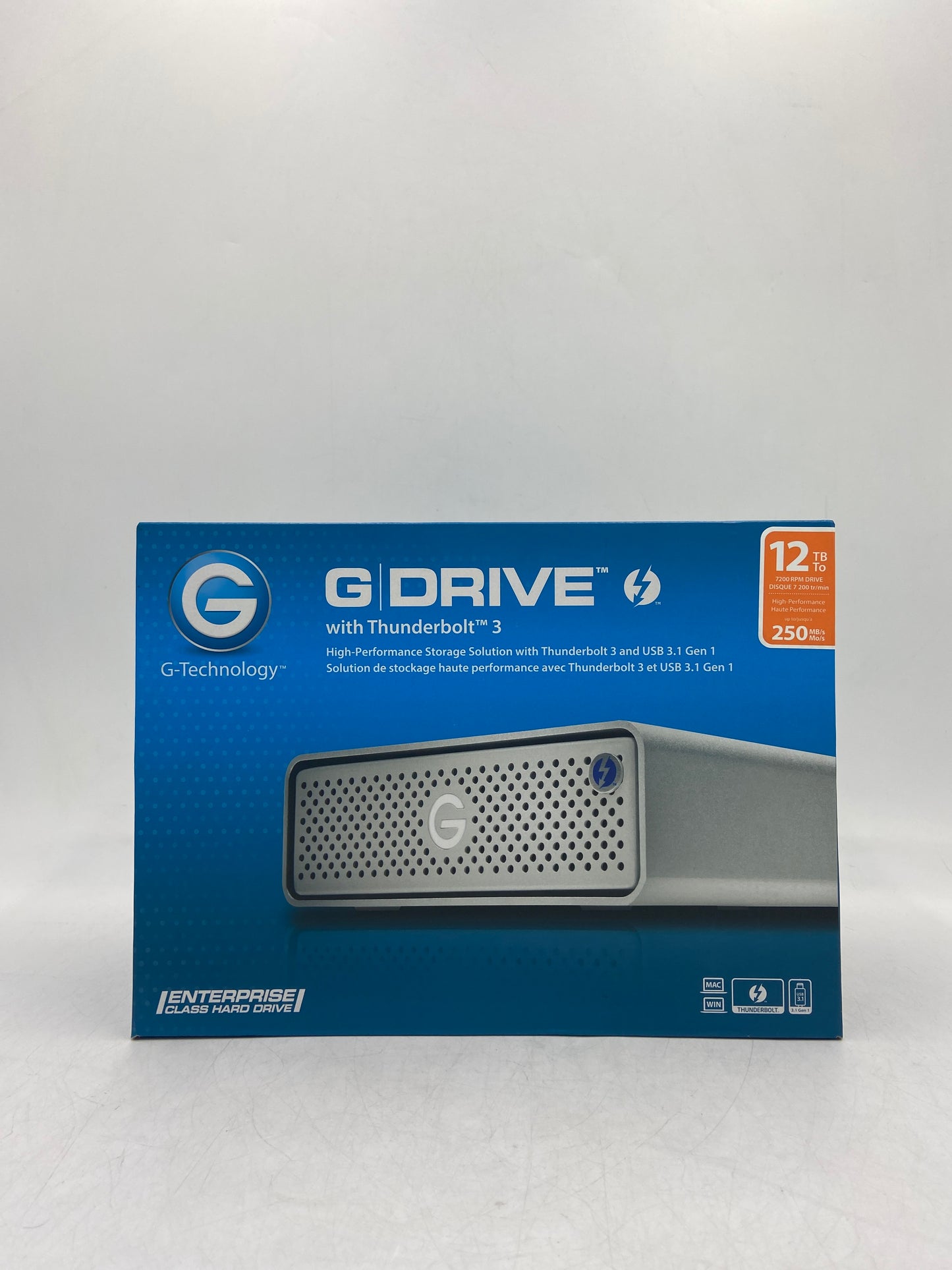 New G-Technology G-Drive Thunderbolt 3 12TB / 12000GB Silver High Performance External  Hard Drive 0G05383