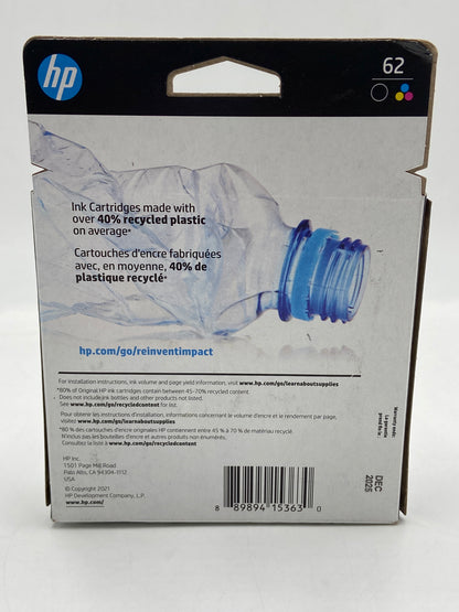 New HP 62 Black/Tri-color Ink Cartridge