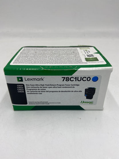 New Lexmark 78C1UC0 Cyan Toner Cartridge CS521