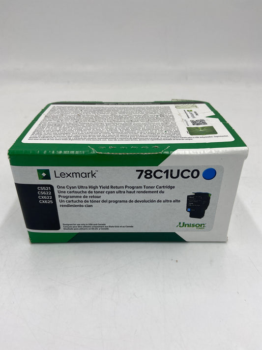 New Lexmark 78C1UC0 Cyan Toner Cartridge CS521
