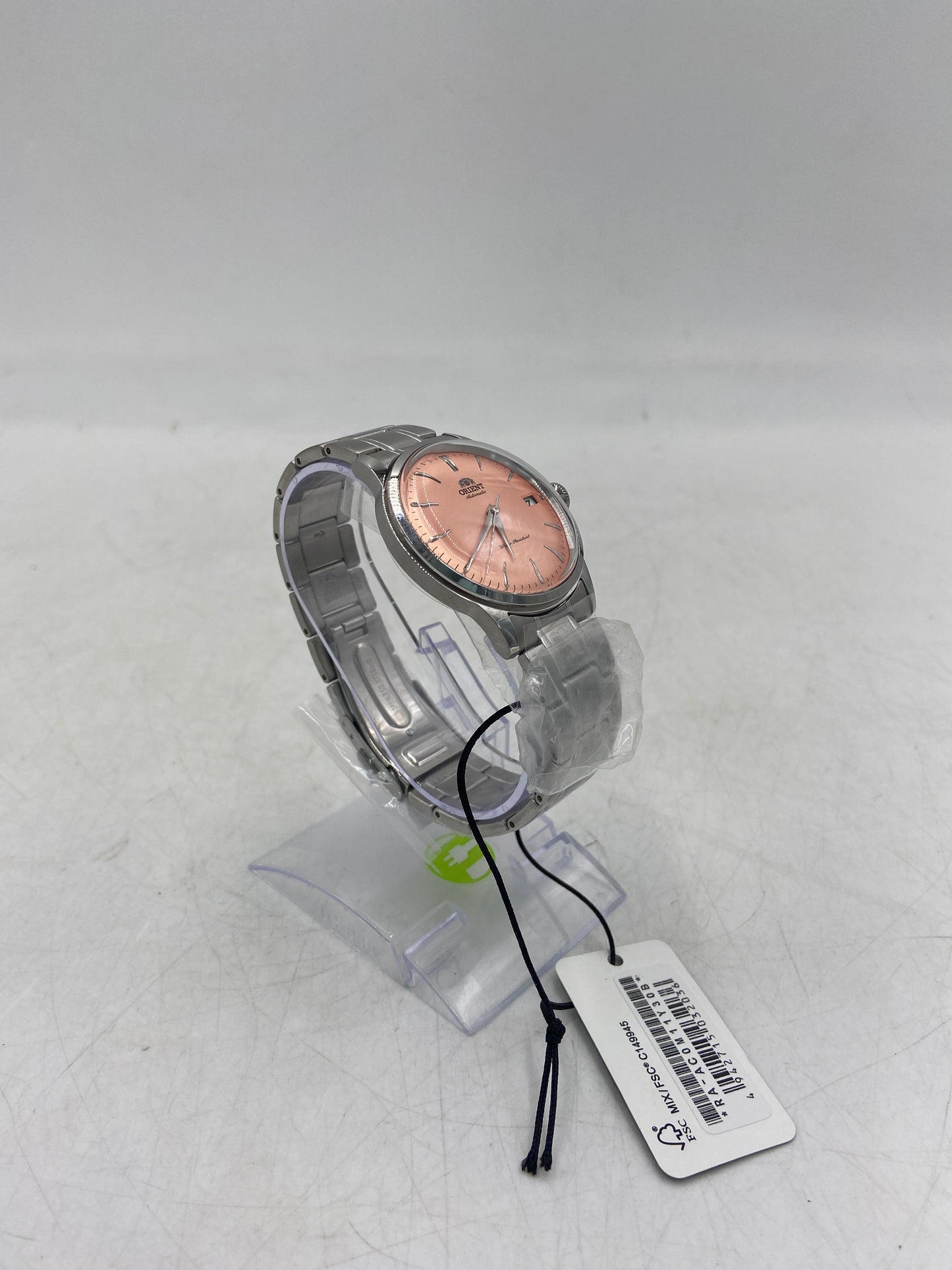 New Seiko Epson Orient Bambino Automatic Pink Dial Watch RA-AC0M11Y Stainless Steel Water Resistant Woman's Watch HAX-01V