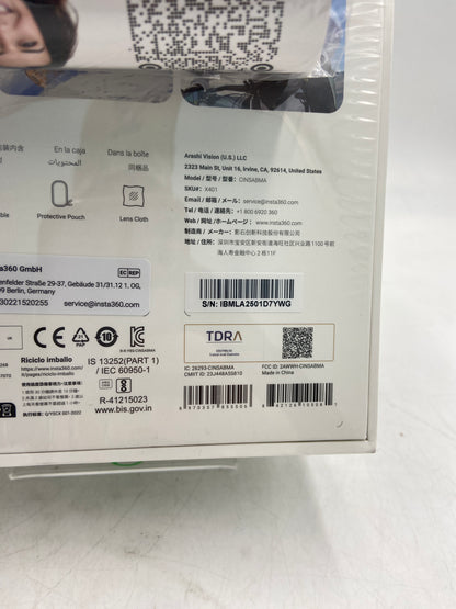 New Insta360 X4 8K 360 Action Camera CINSABMA X401