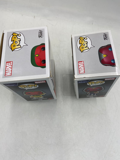 New Funko POP! Lot of 2 - Marvel Vision (Halloween) & Vision 70's Vinyl Action Figure 716718