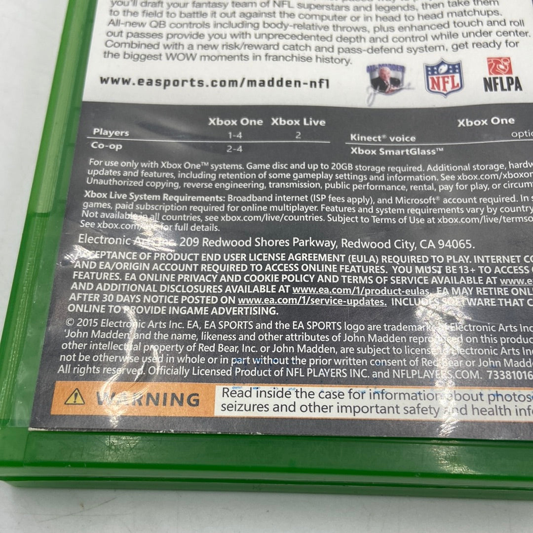 Madden NFL 16 (Microsoft Xbox One, 2015)