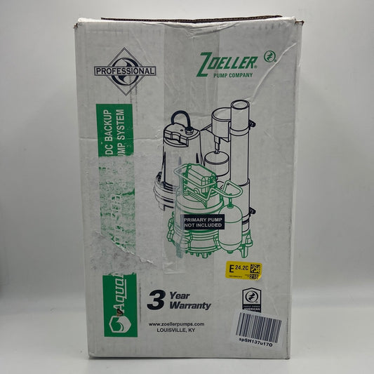 New Open Box Zoeller Aquanot Spin Battery Backup Sump Pump 508-0005