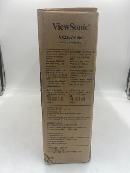 ViewSonic 21.5" VX2267-mhd 1080p Full HD LED Backlit Display VS18636
