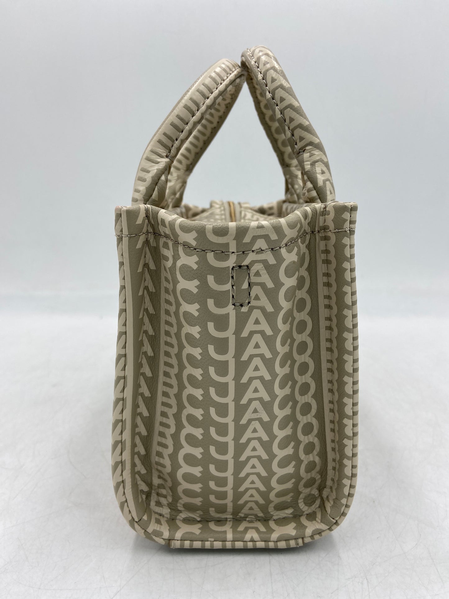 New Marc Jacobs The Tote Bag - Monogram Women's Grey / Khaki Lamb Leather Small Tote Bag Women's Small Tote Bag