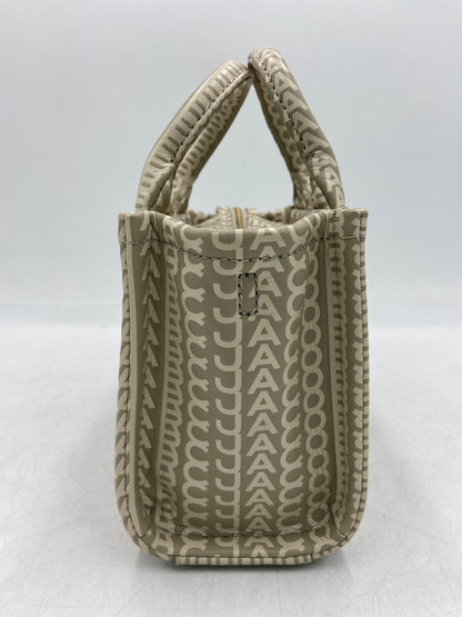 New Marc Jacobs The Tote Bag - Monogram Women's Grey / Khaki Lamb Leather Small Tote Bag Women's Small Tote Bag