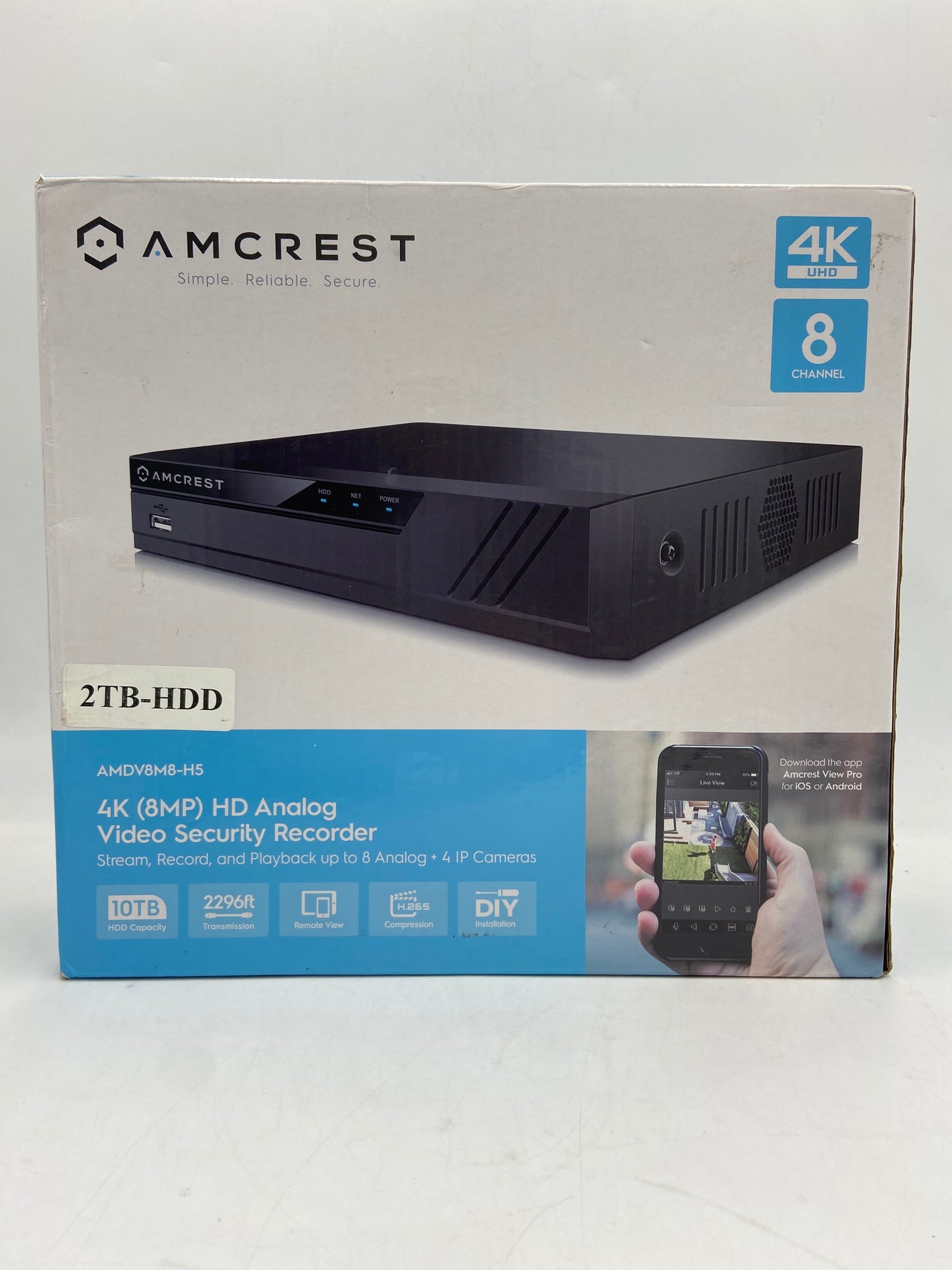 New AMCREST 4K (8MP) HD Analog Video Security Recorder AMDV8M8-H5