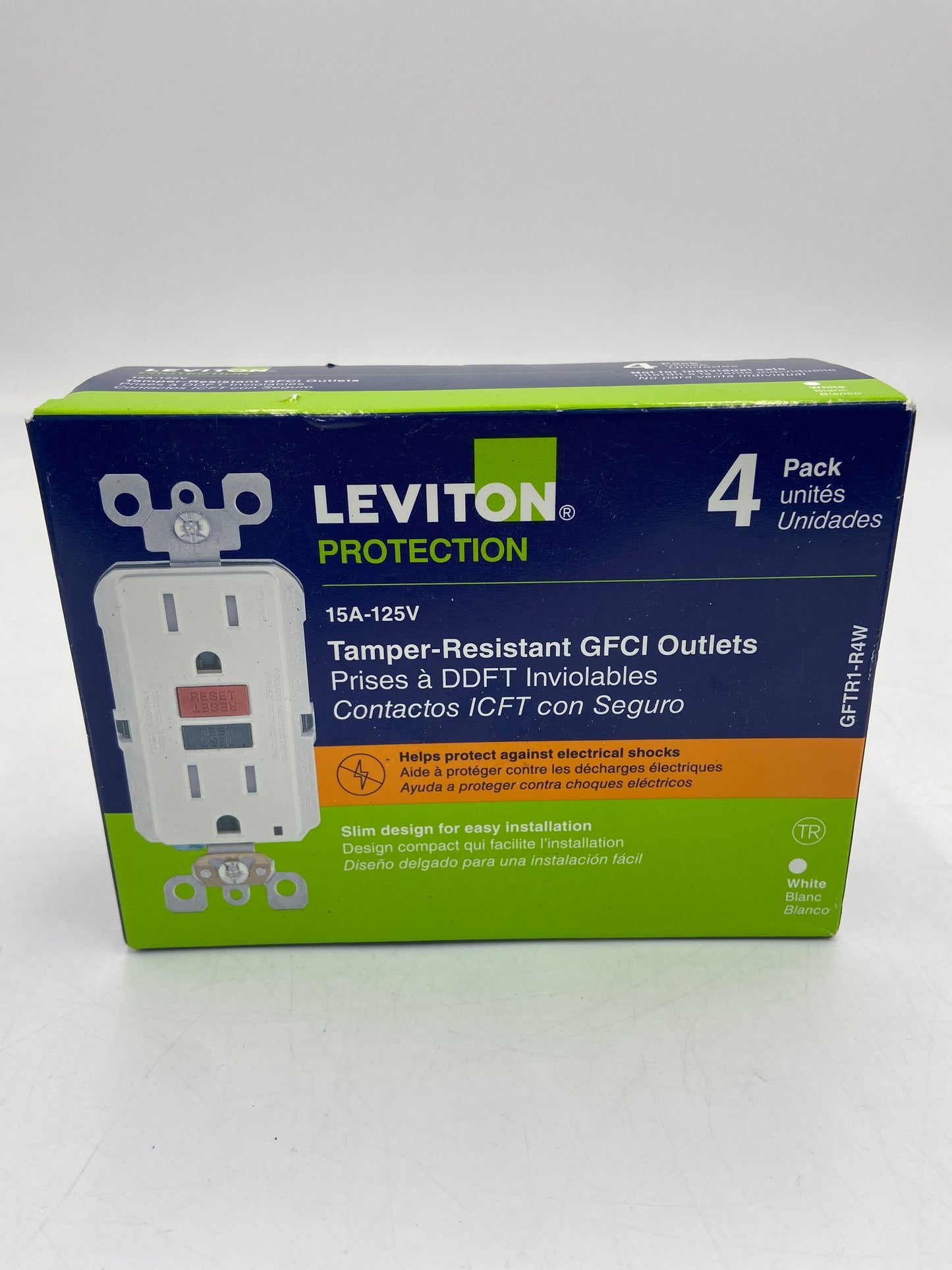 New LEVITON 15A-125V GFTR1-R4W Outlet GFTR1-R4W