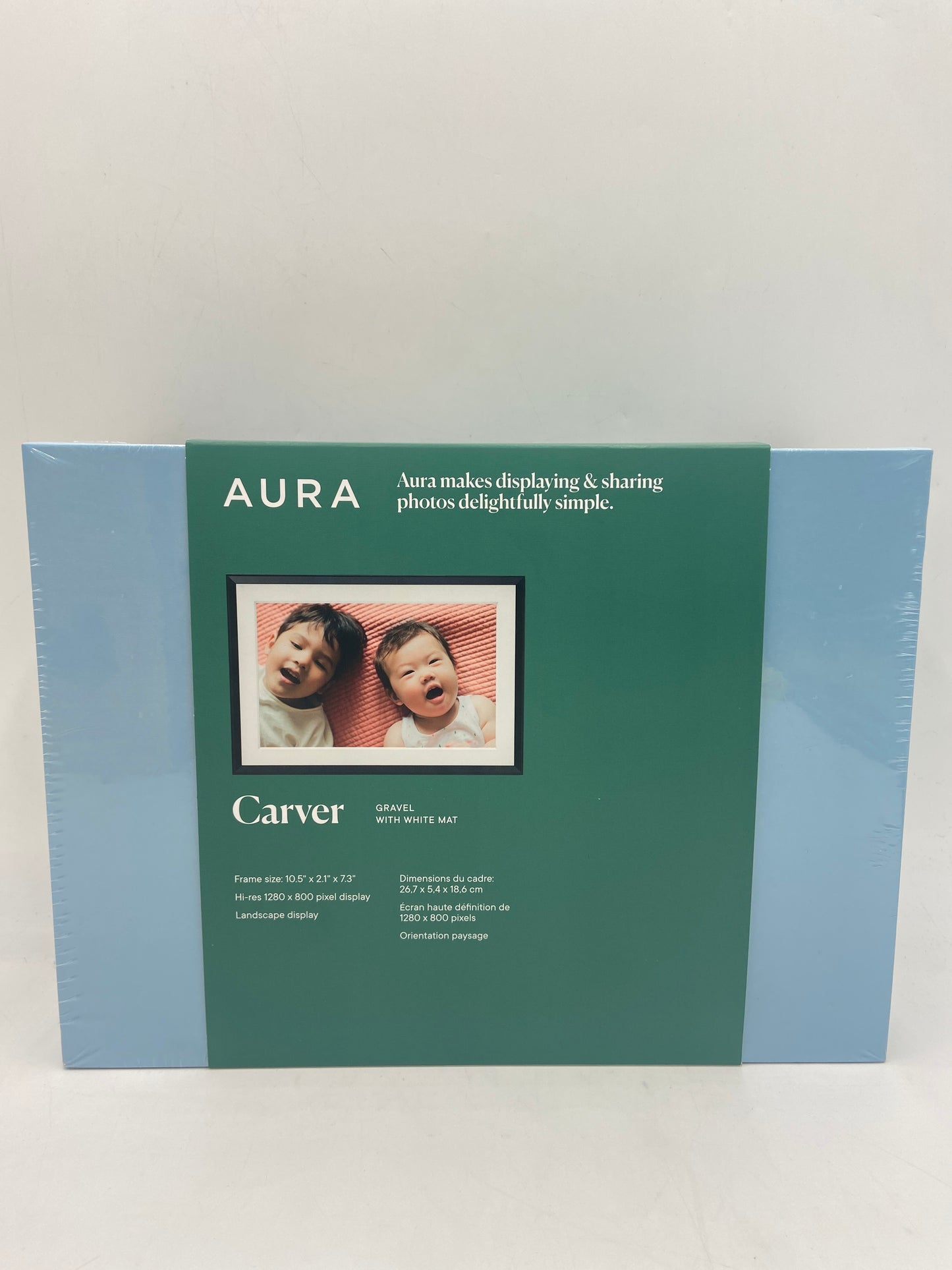 New AURA CARVER DIGITAL PICTURE FRAME AF900-MBLK