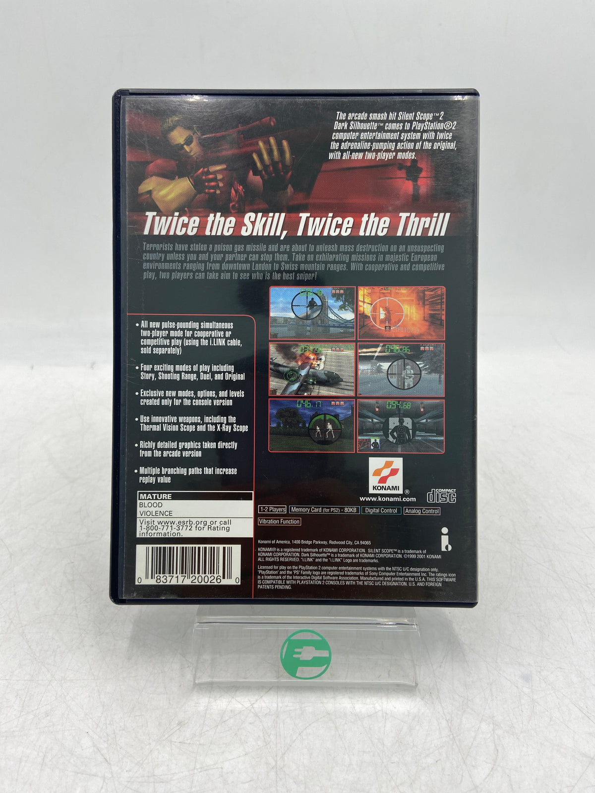 Silent Scope 2: Dark Silhouette (Sony PlayStation 2 PS2, 2001)
