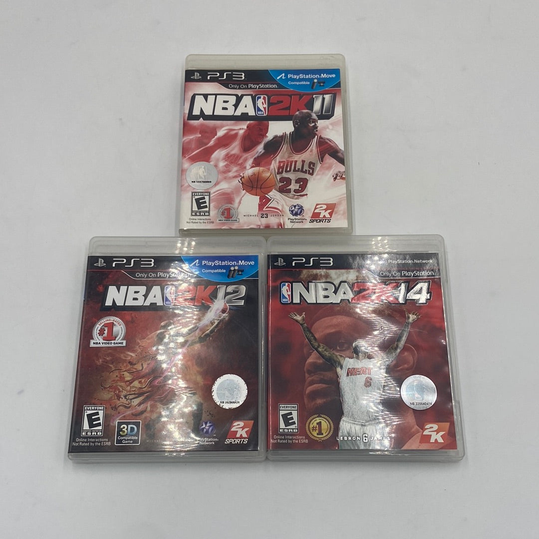 Lot of 3 Sony PlayStation 3 PS3 NBA 2K11, NBA 2K12, NBA 2K14