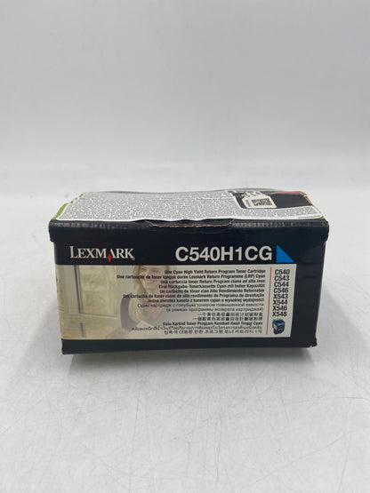 New Lexmark C540H1CG Cyan Return Program Toner Cartridge - Water Damaged Box