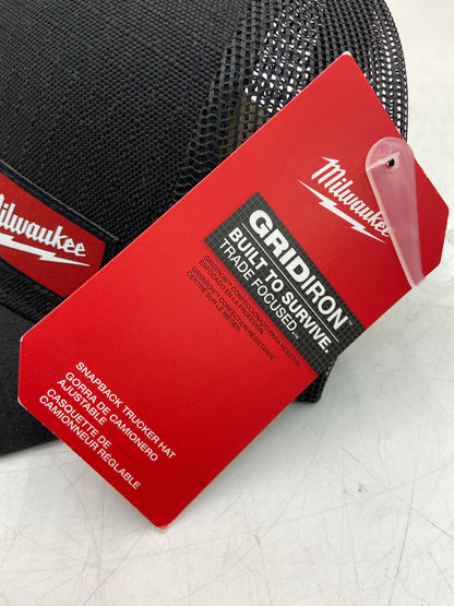New Milwaukee Gridiron Black Trucker Hat Snapback Trucker Hat 505B