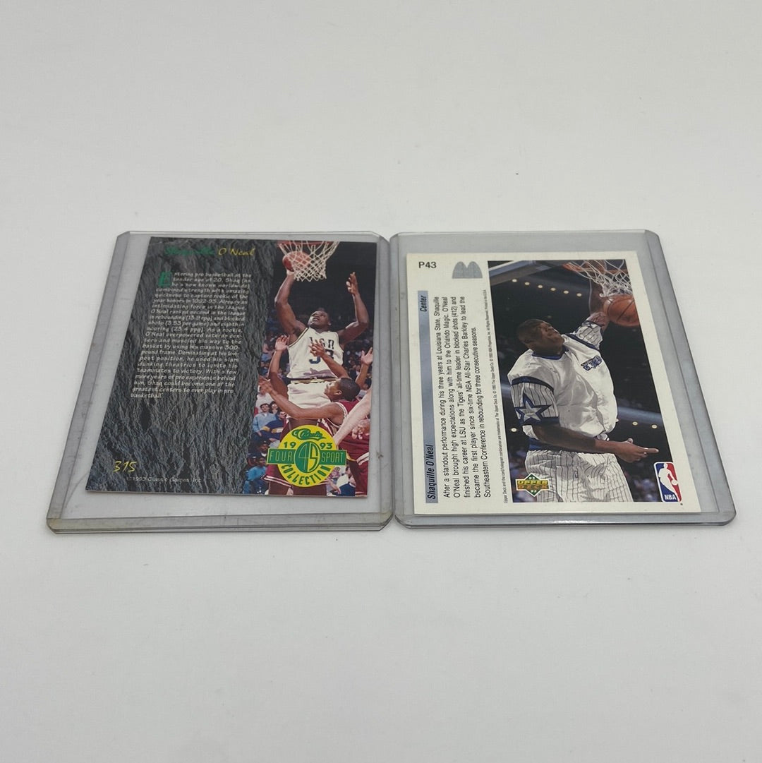 Lot of 2 NBA Cards - Shaquille O'Neal 1992,1993 Trading Cards