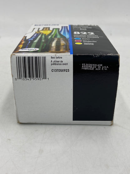 New Epson 822xl/822 T822XL-BCS Black, Yellow, Cyan and Magenta Ink Cartridge