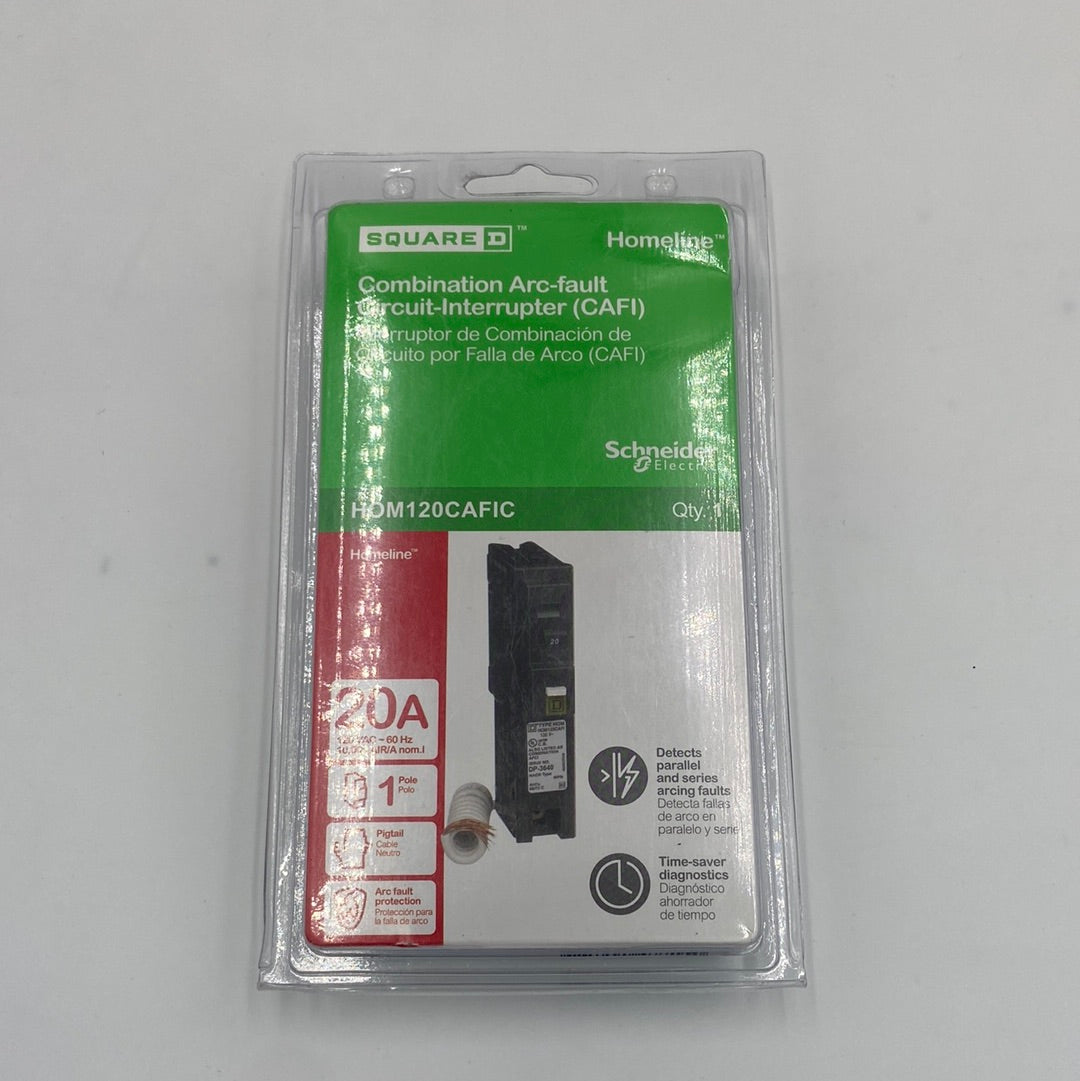 New Square D HOM120CAFIC Combination Arc-Fault Circuit-Interrupter 20A