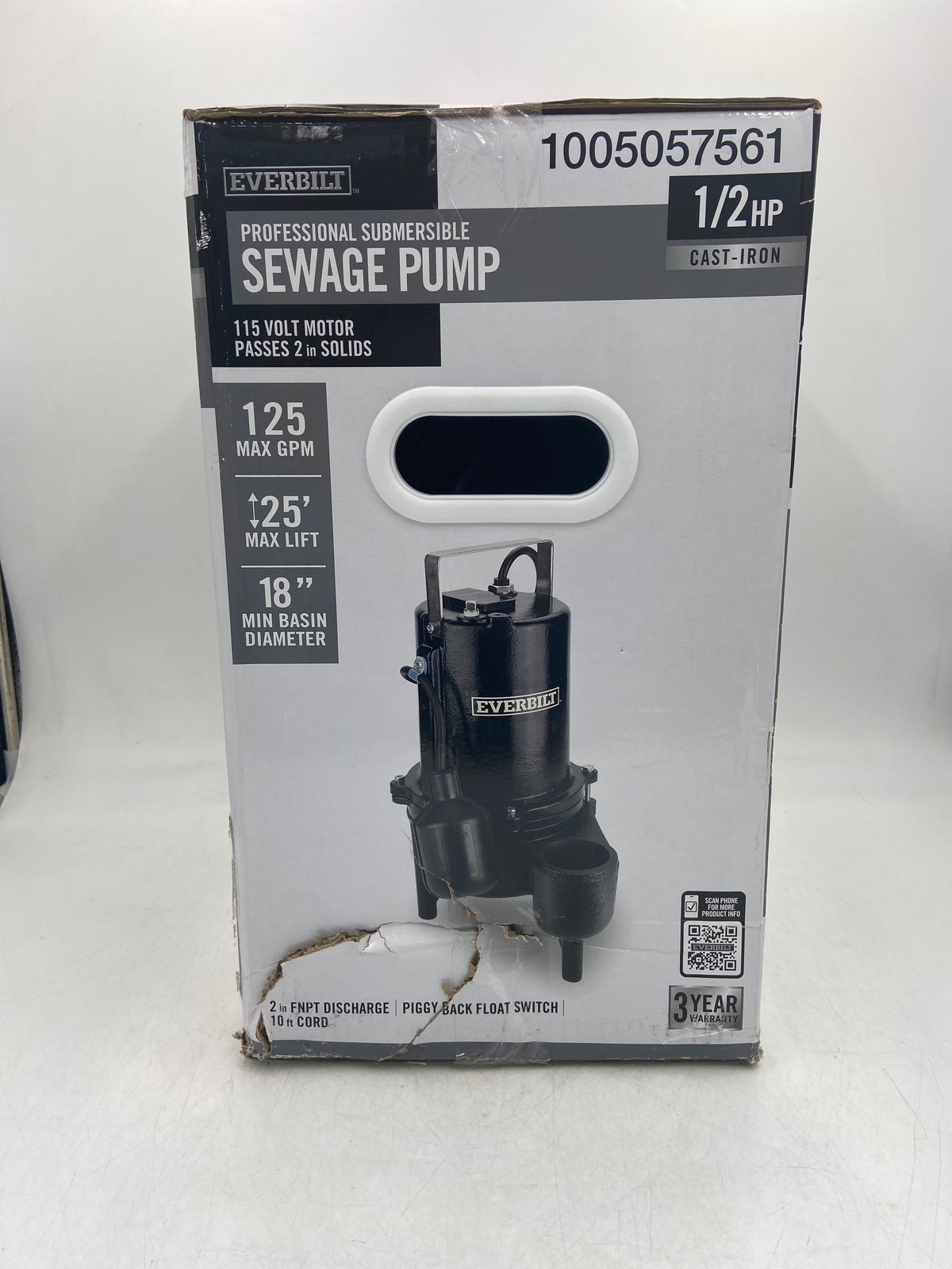 New Everbilt 1005057561 Professional Submersible Sewage Pump ESE50W-HD