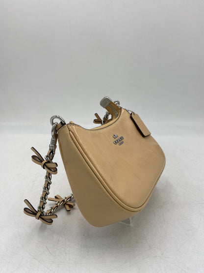 New Coach Teri Mini Crossbody Bag With Bows Crinkle Leather/Silver/Light Sand Designer Bag CDW68