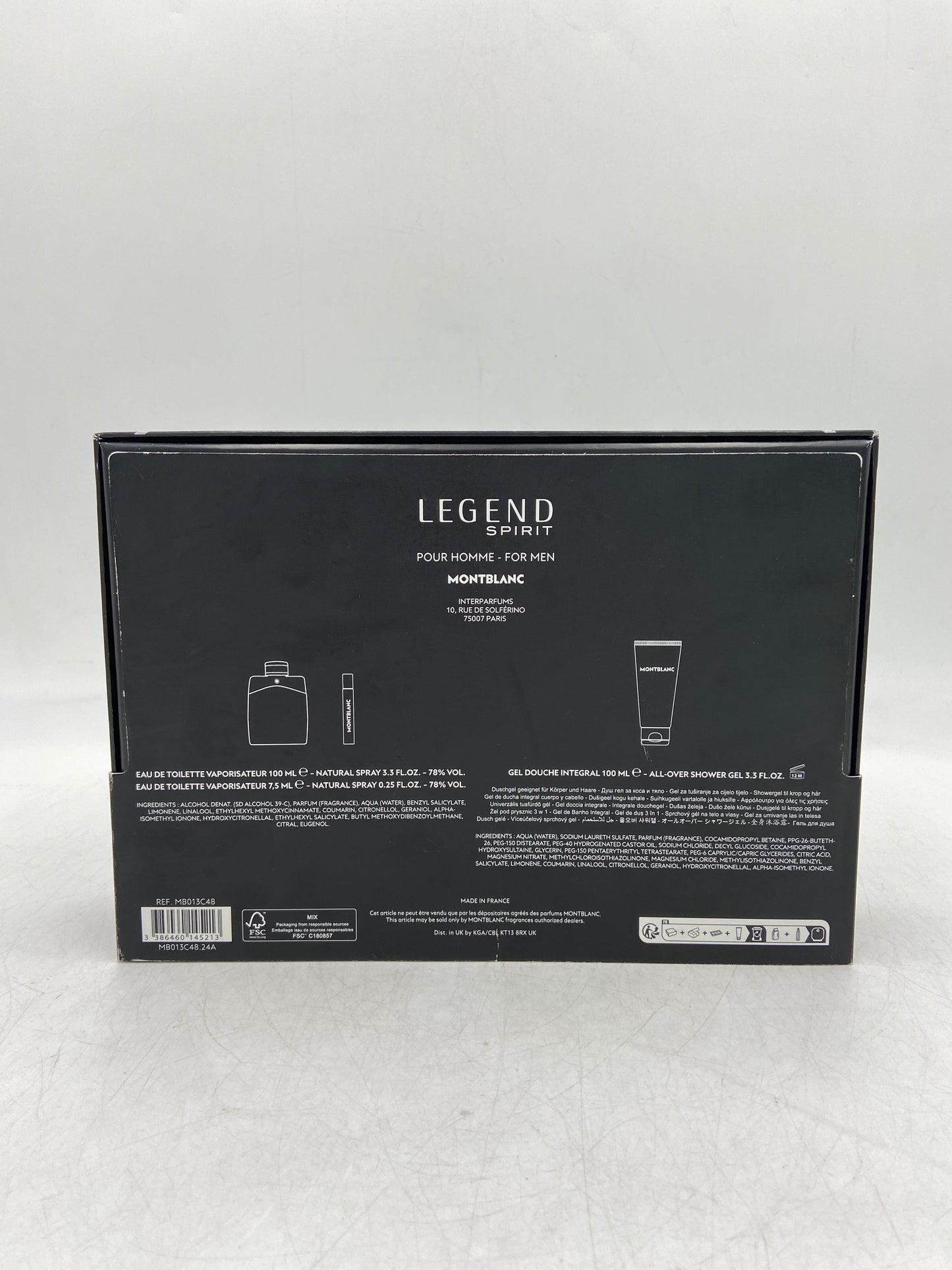 New Montblanc Legend Spirit Set Cologne & Shower Gel Set for Men MB013C48