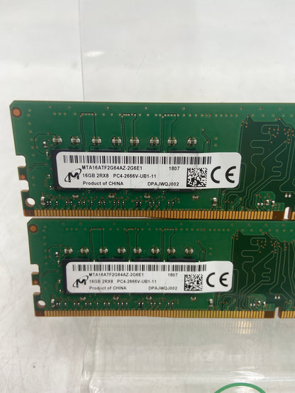 Micron  PC4-2666V-UB1-11 16GB (2x8GB) RAM DDR4 2666MHz MTA16ATF2G64AZ-2G6E1