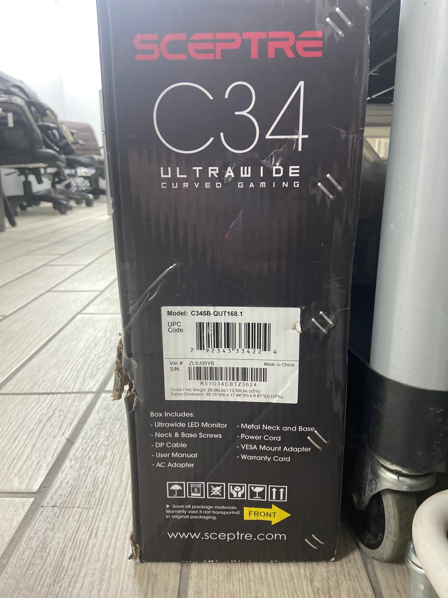 New Sceptre 34" XB273 WQHD IPS 180Hz Ultra Wide Curved Gaming Monitor