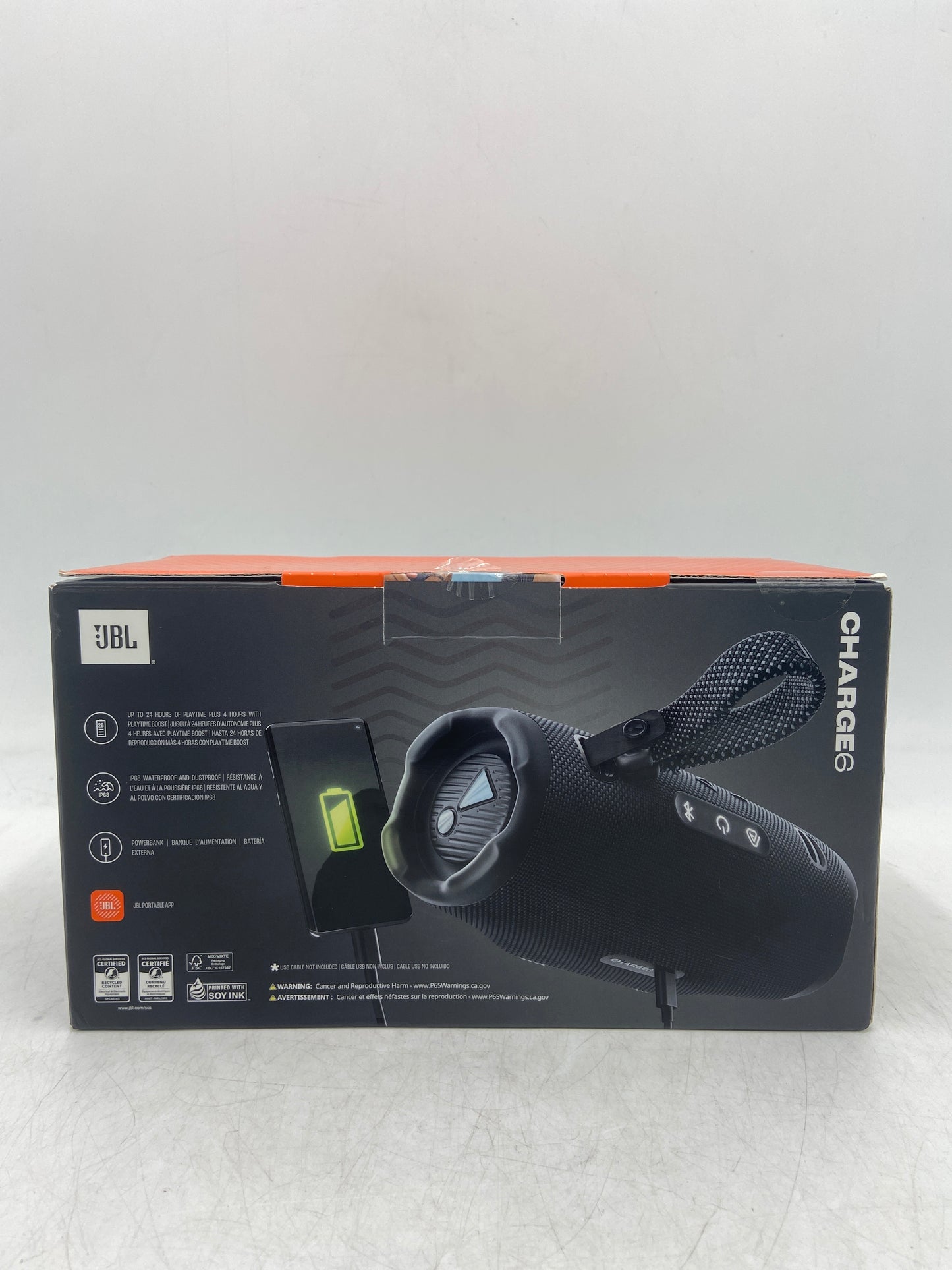 New JBL Charge 6 Portable Waterproof Bluetooth Speaker Black JBLCHARGE6BLKAM