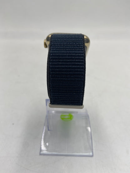 Unlocked Apple Watch Series 9 45MM Gold Aluminum Midnight Sport Loop