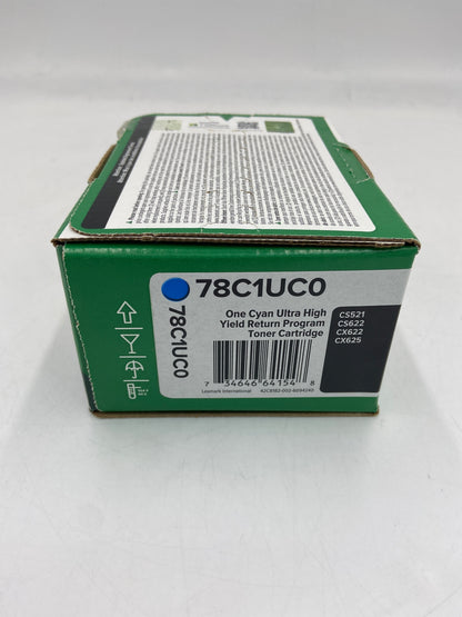 New Lexmark 78C1UC0 Cyan Toner Cartridge CS521