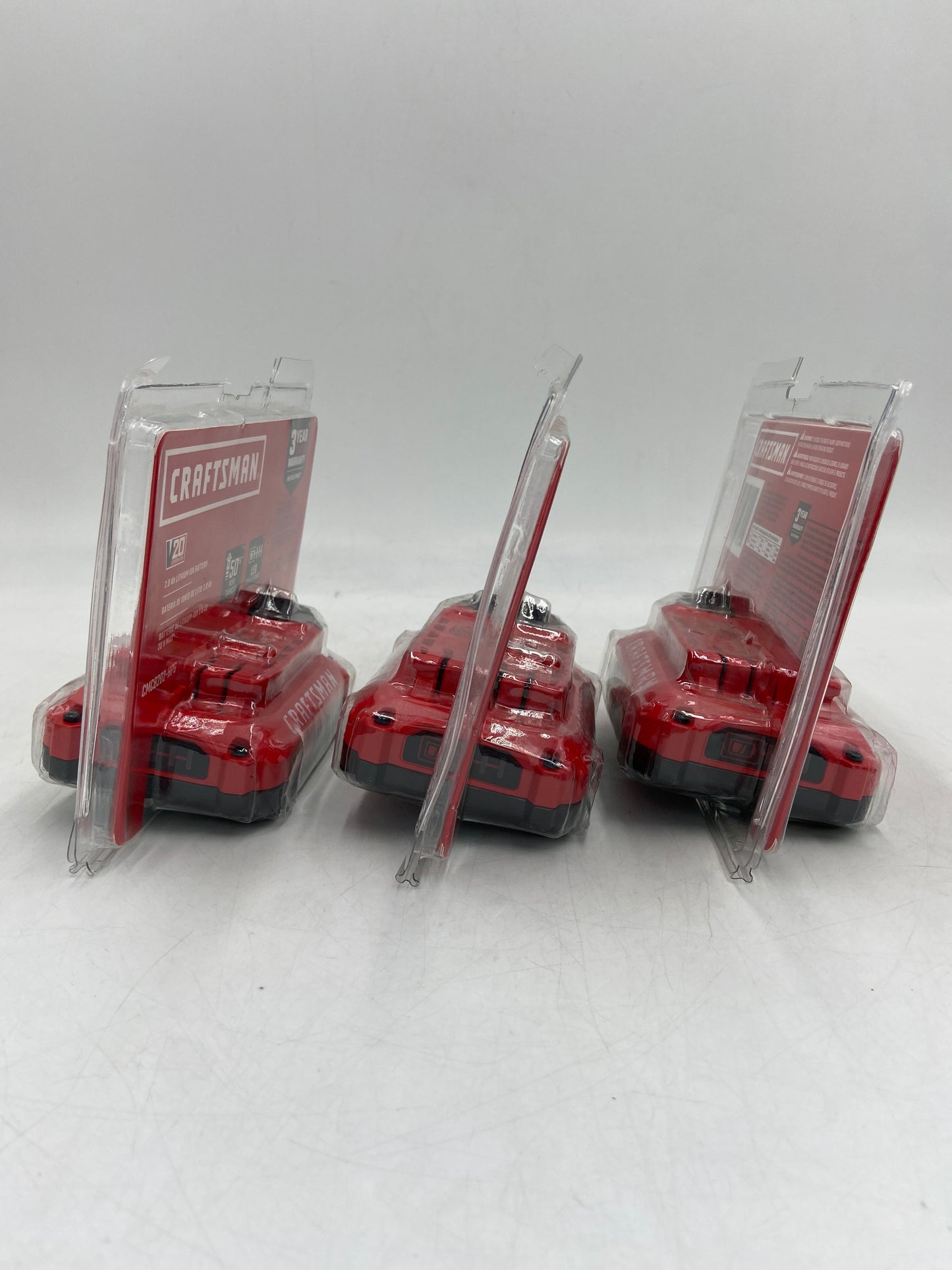 New Craftsman Lot of 3 2.0 Ah Lithium Ion Battery Rechargeable Power Tool Battery CMCB202-HPG