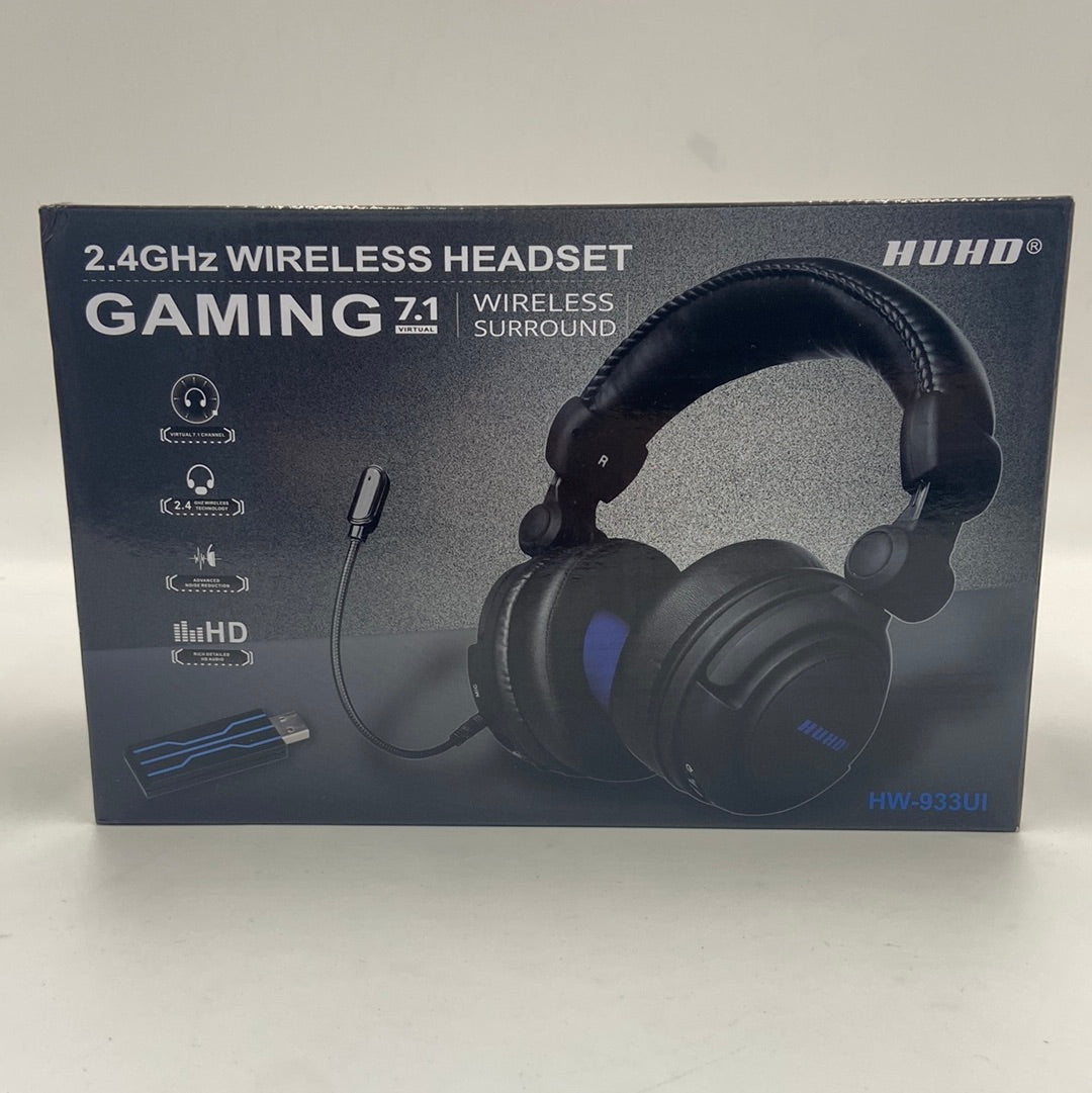 New HUHD Gaming 7.1 Wireless Headset Black HW-933UI