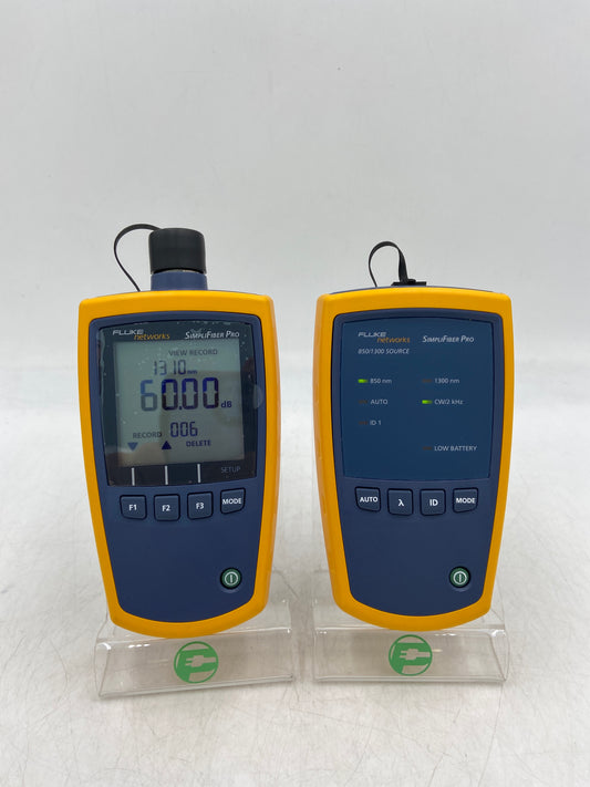 Fluke Networks 850/1300 Source SimpliFiber Pro Set  Fiber Optic Meter